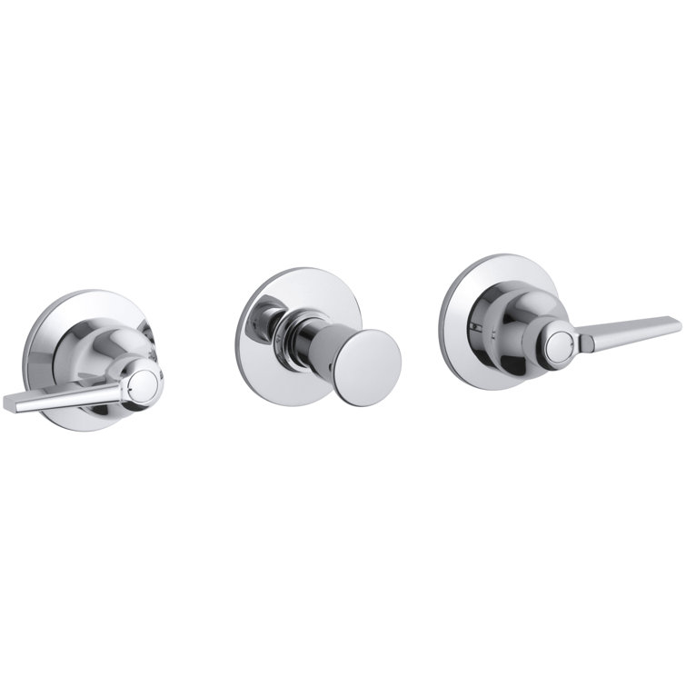 Triton Wall-Mount Valve Trim with Push Button Diverter and Lever Handles, Requires Valve