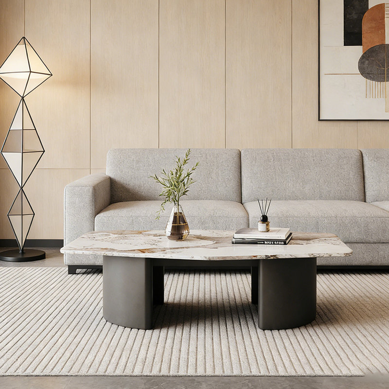 Merrin, H 15,74 po x L 51,18 po x l 25,59 po, Blanc / Taupe, Noir
