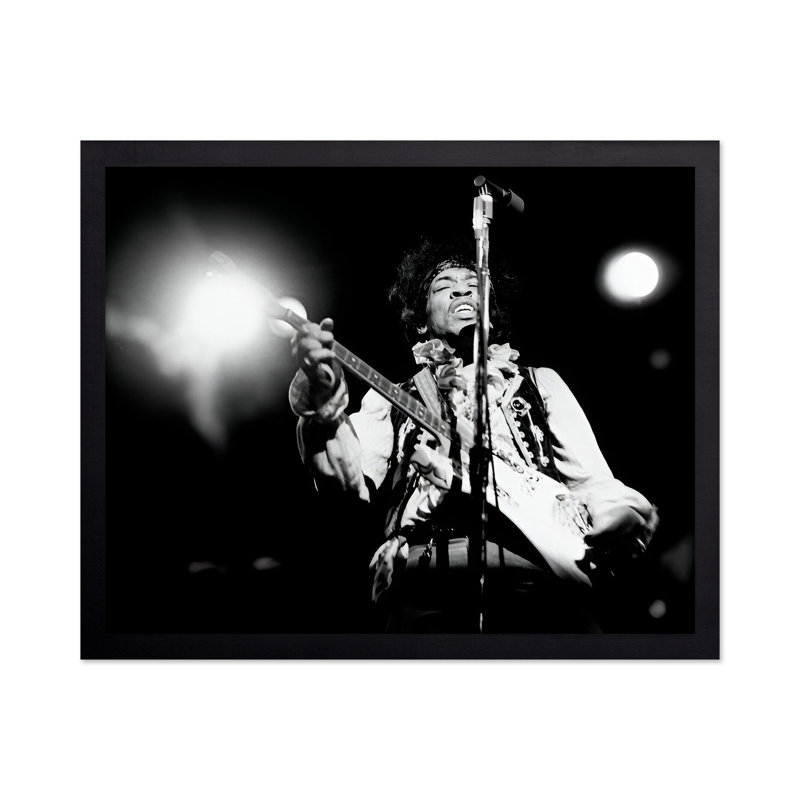 Jimi Hendrix, Black Framed, Poster, 08"H x 10"W