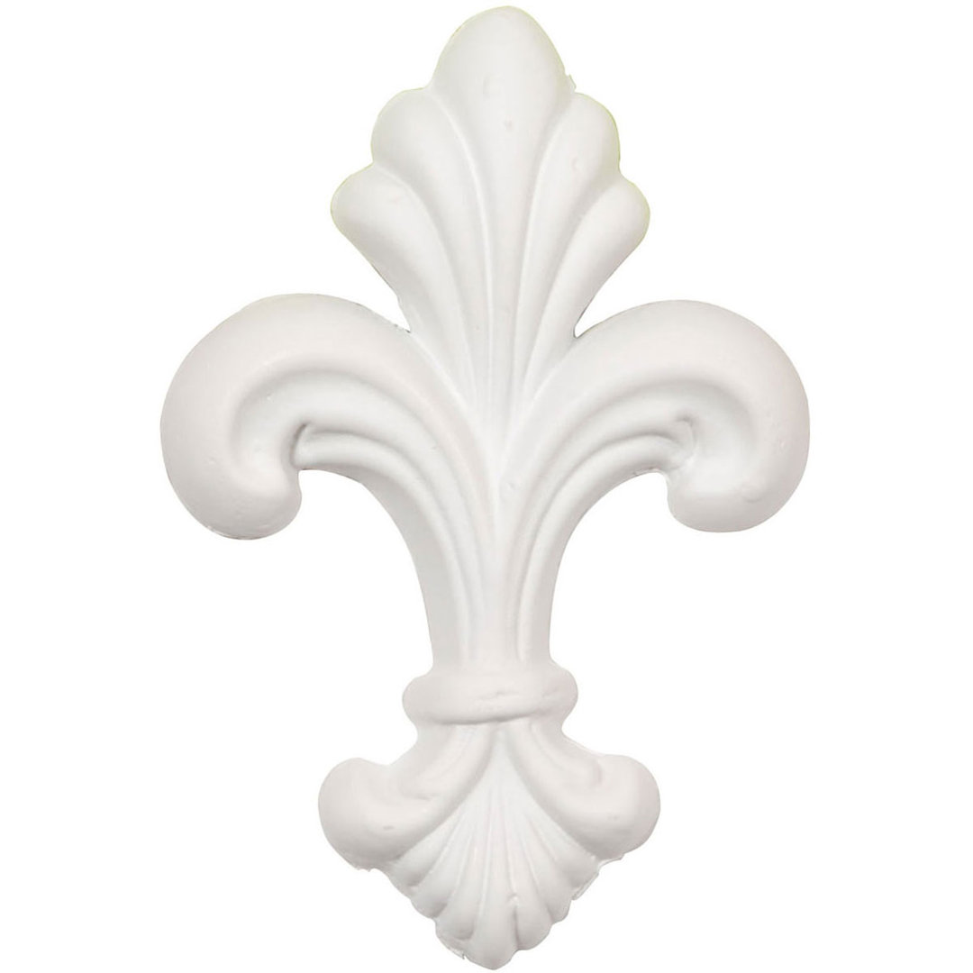 Fleur-de-lis 4'' H x 2.75'' W x 0.5'' D Urethane Onlay Scroll Ekena Millwork