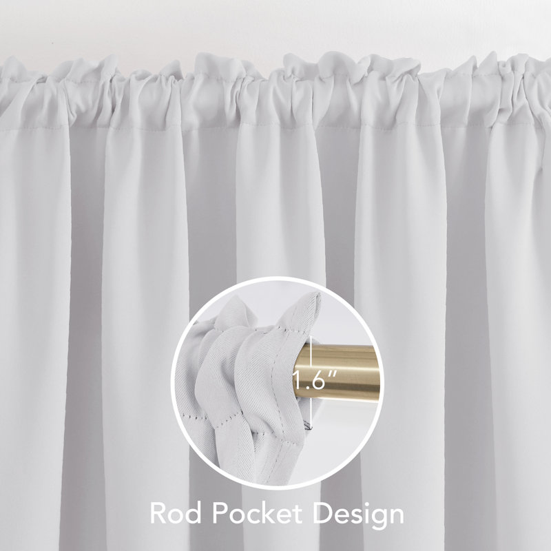 Harlowe Room Darkening Curtain Pair, 38" W x 45" L, Grayish White