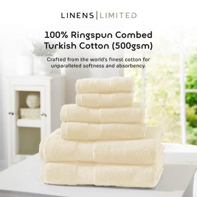 Linens Limited Hand Towel for Bathroom and for Kitchen, Great as Face Towel, Guest Towel, and More, Turkish Cotton, Soft and Luxurious, Super Absorbent, Machine Washable