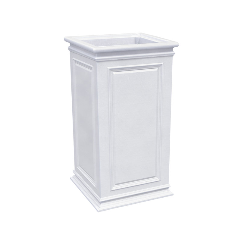 Strafford Tall Cube Self Watering Planter, White