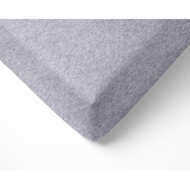 NightComfort 100% Jersey Cotton Knitted Light Grey Cot Bed Fitted Sheet Mattress Cover, 120 x 60 cm