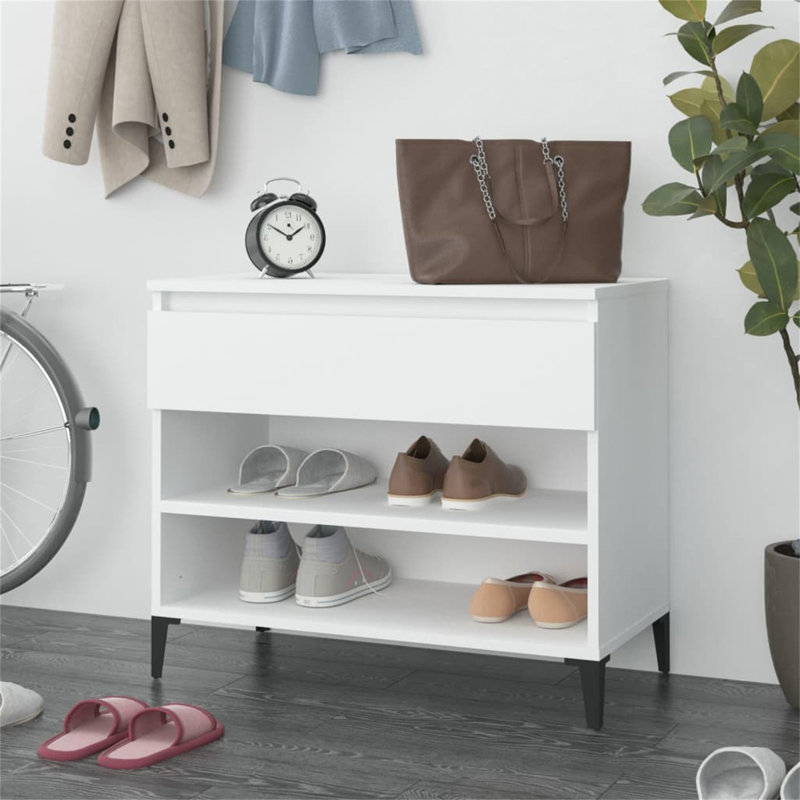 8 Pair Shoe Storage Cabinet, White
