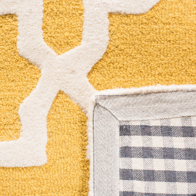 Tapis jaune en laine d'Igna, Carré 10 pi