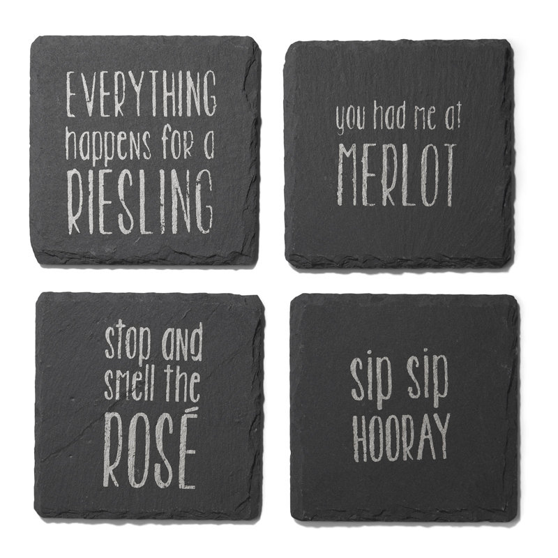 Ensemble de 4 sous-verres Sip Sip Hooray, Argent