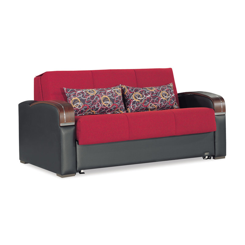 Causeuse convertible avec rangement Primenest, Rouge