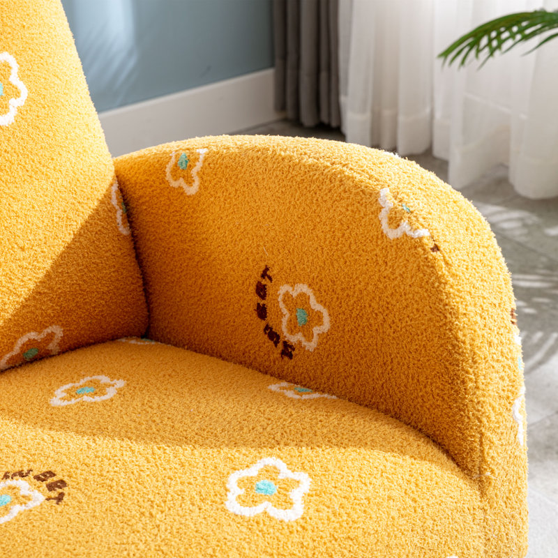 Chaise berçante Desales, Fleur jaune