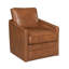 Chaise pivotante en cuir brun Rocha