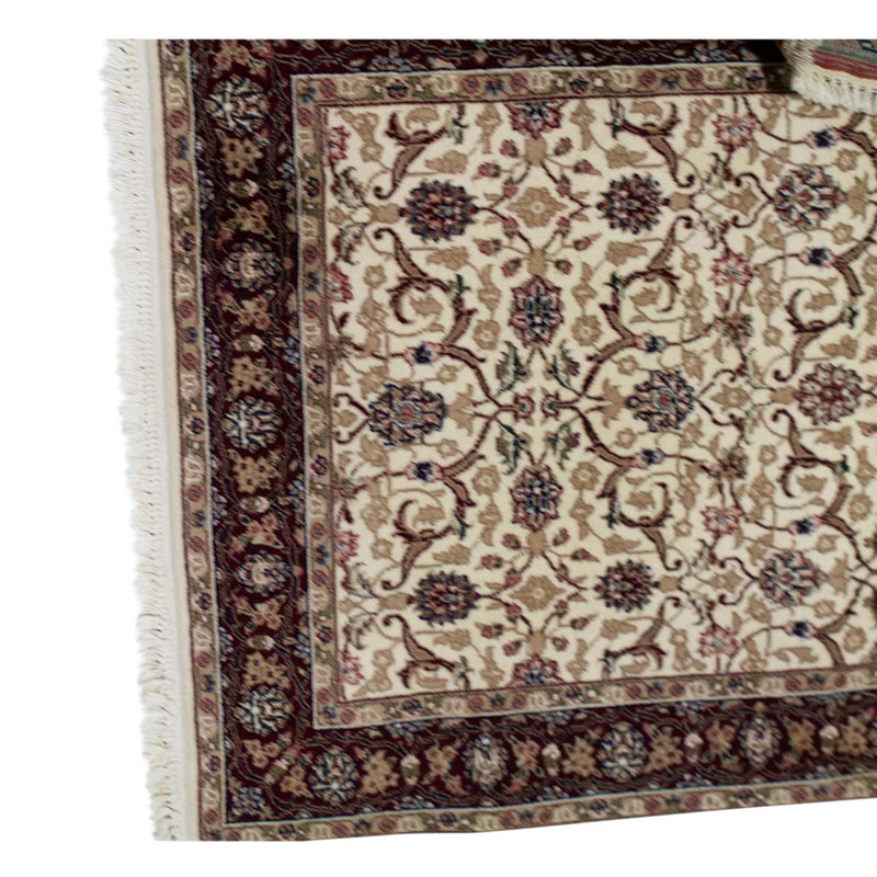 Tapis oriental beige / brun en laine noué à la main 3 pi x 5 pi Oriental