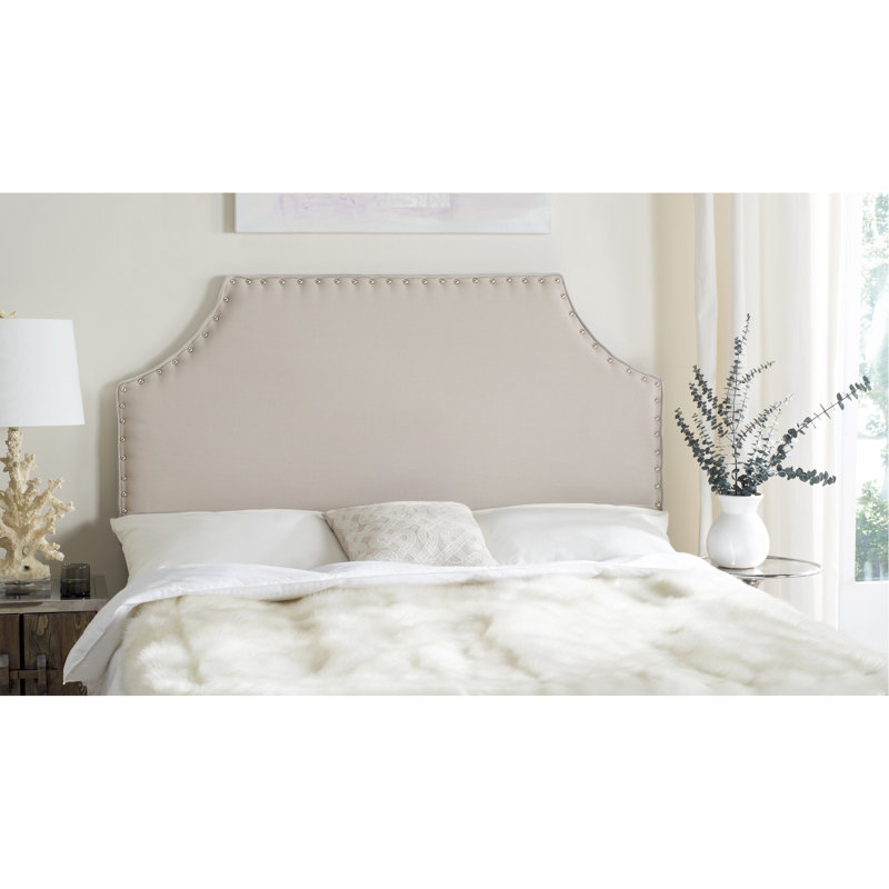 Mori Upholstered Panel Headboard, Twin, Beige Linen
