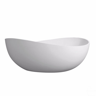 63 Inch Freestanding Solid Surface Soaking Bathtub