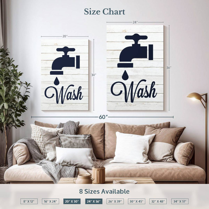 Tergel Laundry Wash I, 36" H x 24" W