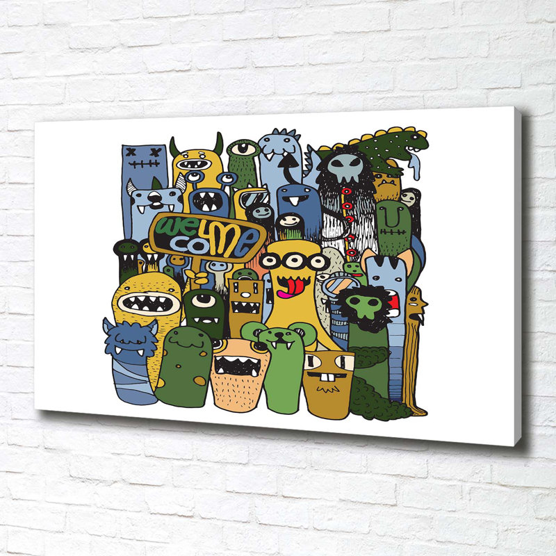 Crazy Monsters - Wrapped Canvas Print