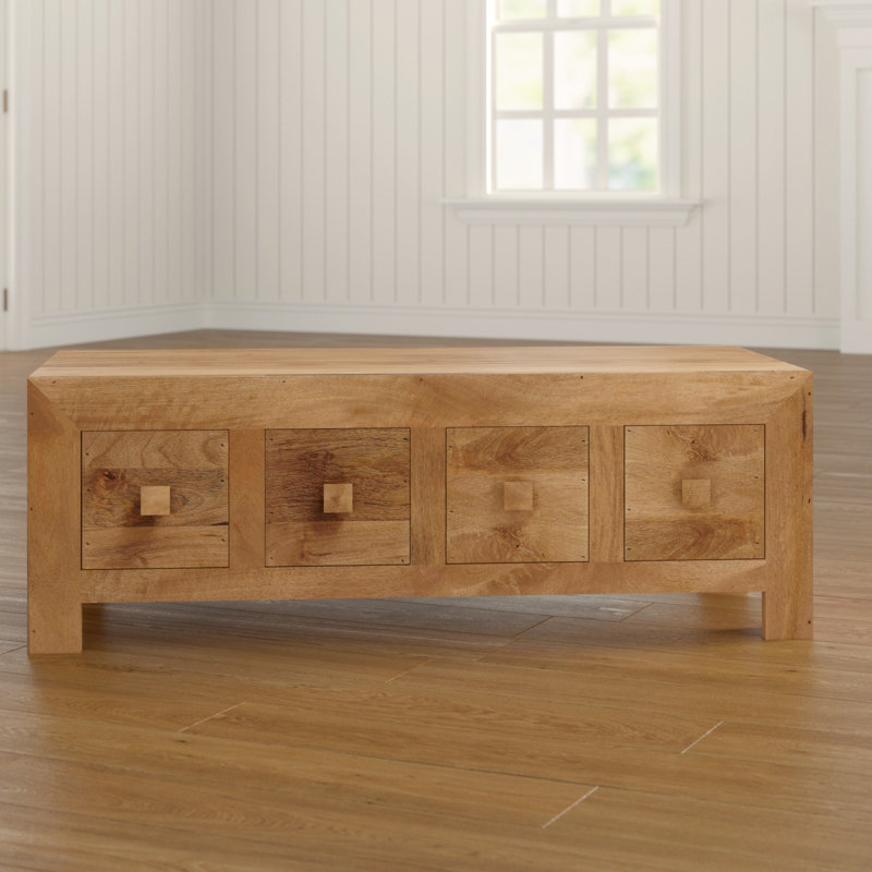 Adeliza Solid Wood Four Leg Coffee Table