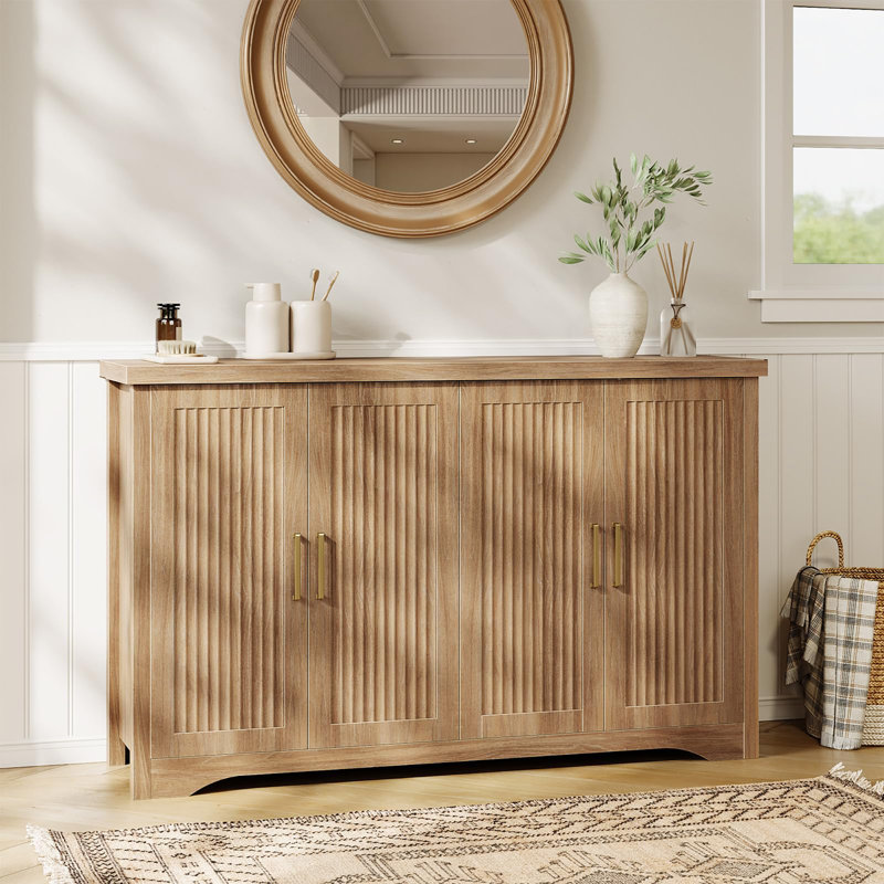 Crédence moderne avec 4 portes et tablettes réglables
