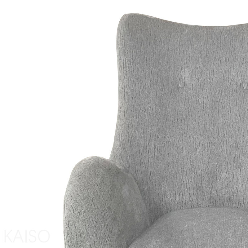 Fauteuil d'appoint pivotant en tissu de couleur zinc recouvert de tissu d'ameublement