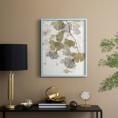 Ginkgo Accent II Framed Print - Solid Wood