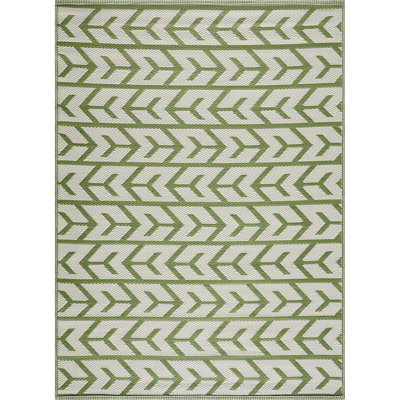 Tapis intérieur / extérieur vert / crème Allistir