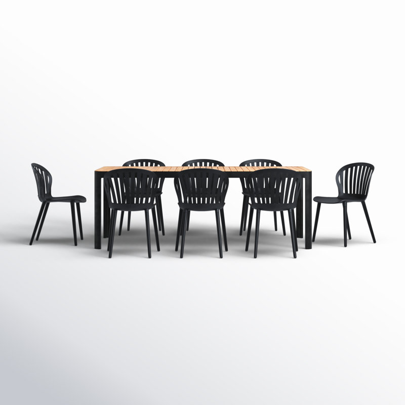 Bahjat 8 - Person Patio Dining Set with Rectangular Table