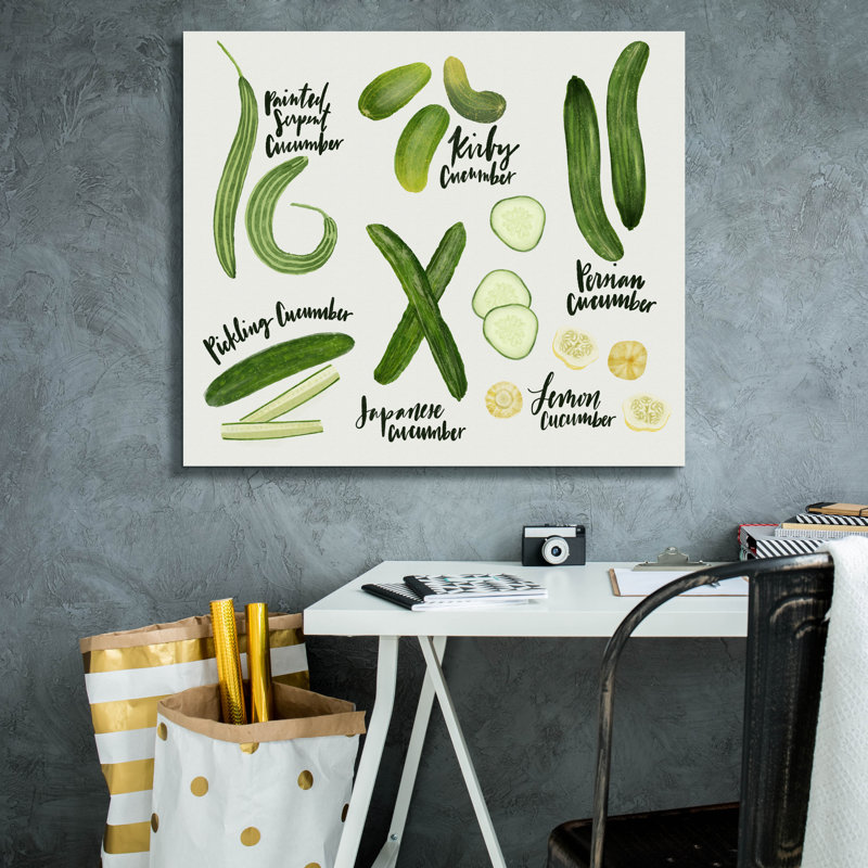 Toile épique «Cucumbers» par Elizabeth Caldwell, 30 po x 26 po, H 26 po x l 30 po