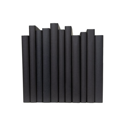 Decorative Books - Onyx Oversized Paper Wrapped Books - Black Books By The Foot