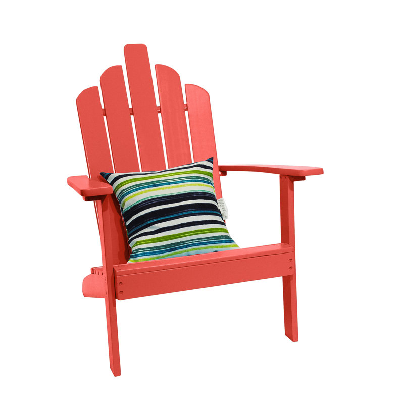 Chaise Adirondack en bois massif Ivania, Rouge