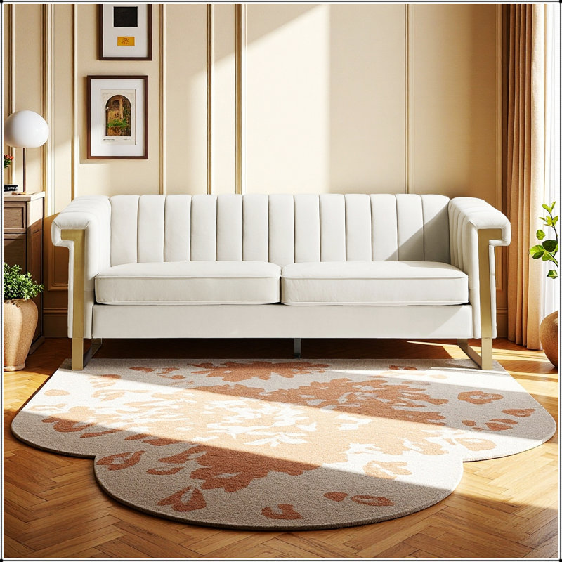 Canapé moderne en tissu doux avec dossier confortable, pour des salons élégants et raffinés., Cream