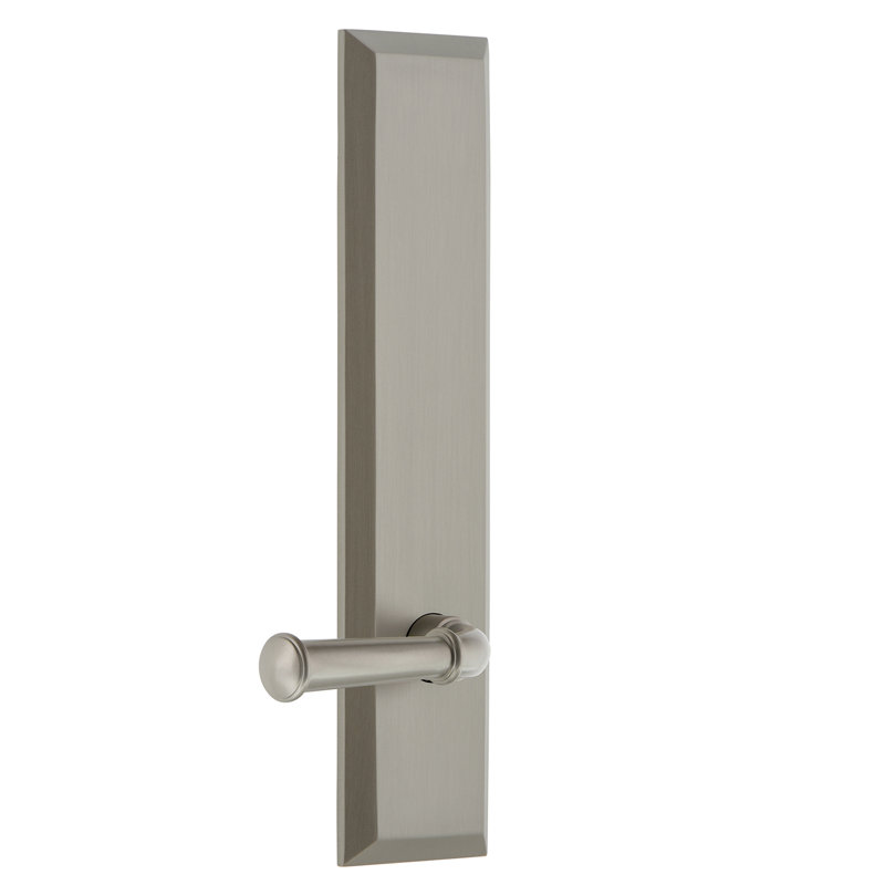 Grandeur Fifth Avenue Tall Plate Privacy with Georgetown Lever, Satin Nickel, 2 3/8", Left Handed