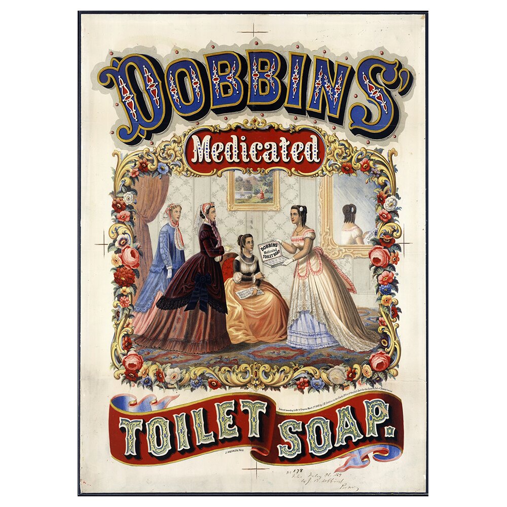 Vintage Advertising Poster Dobbins'' Toilet Soap (1860)