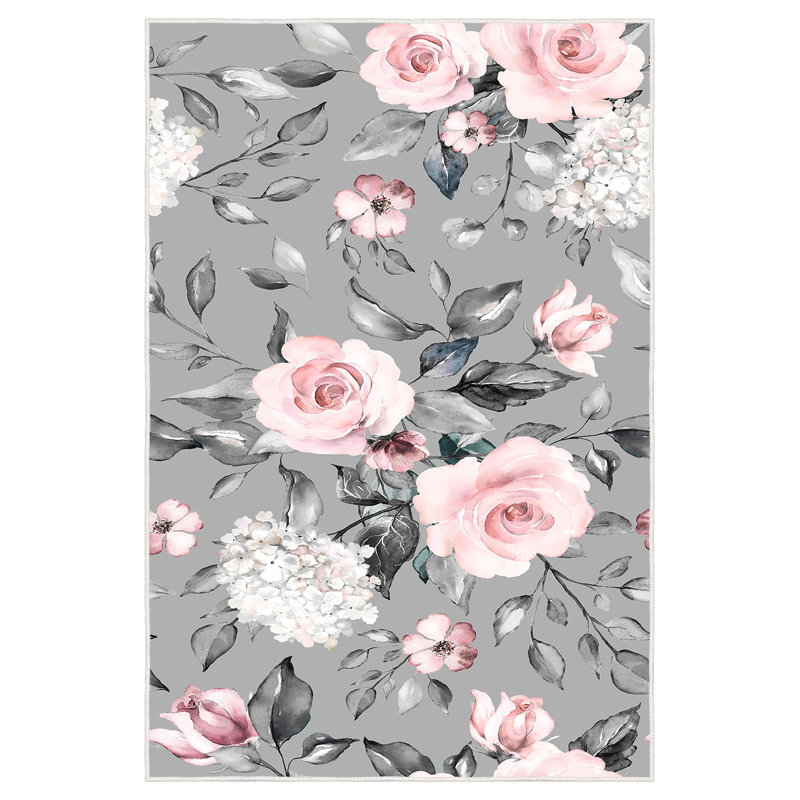 Elegant Hall Carpet, 3D Digital Print Design, 3.9 x 4.9 ft | 100% Polyester, Antibacterial, Non-Slip PVC Dot Underside, Pile Height: 0.04 in, Machine Washable, Perfect for Living Room & Entryway Decor