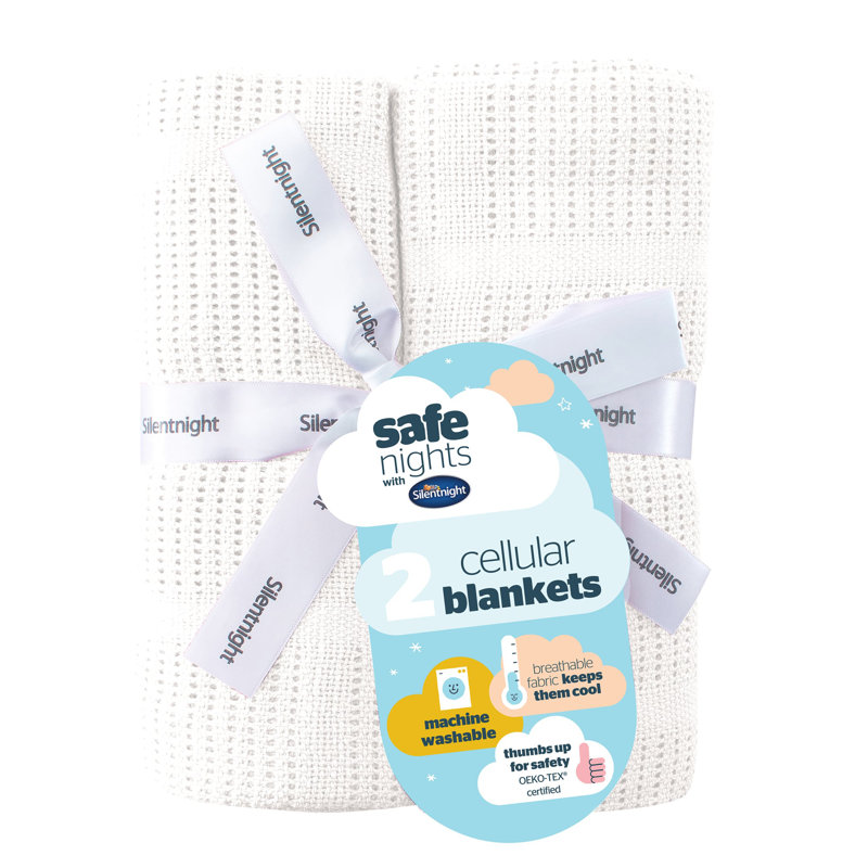 Safe Nights Cellular Blanket 2 Pack, White