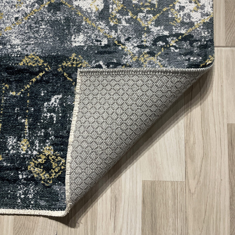 Tapis Zyir avec envers antidérapant, Rectangle 4 pi x 5 pi 11 po