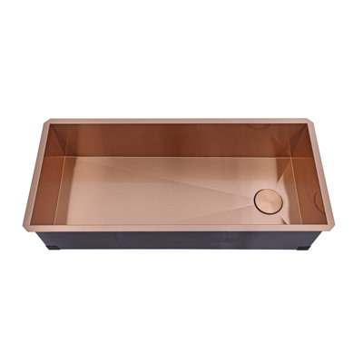 42'' L Undermount Single Bowl Stainless Steel Kitchen Sink Copper Rose Gold Finish -  Kingsman Hardware, ARL-F4219S-RG