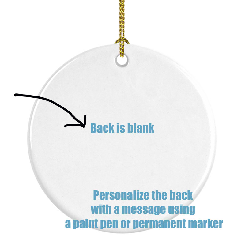 Cockatoo Christmas Porcelain Hanging Ornament with Gold Cord