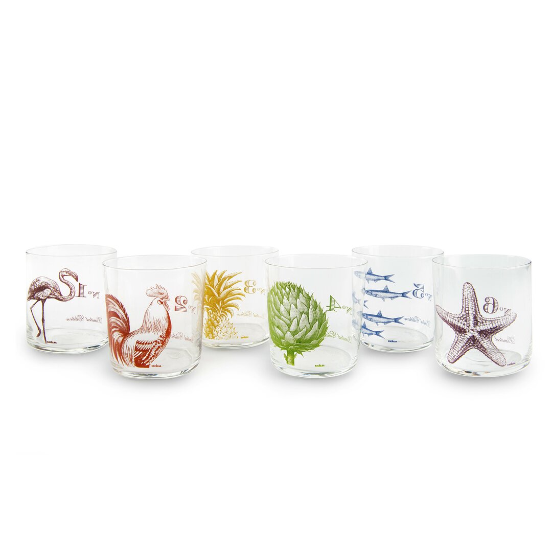 6-tlg. Trinkglas-Set Flore & Fauna