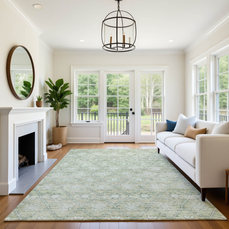 Premium Machine Washable Grilli AMF1858 Lattice Rug, Rectangle 10' x 14'