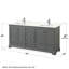 Ensemble de meuble-lavabo double autoportant 72 po avec plateau en quartz Deborah-98186986-98186990-98186985