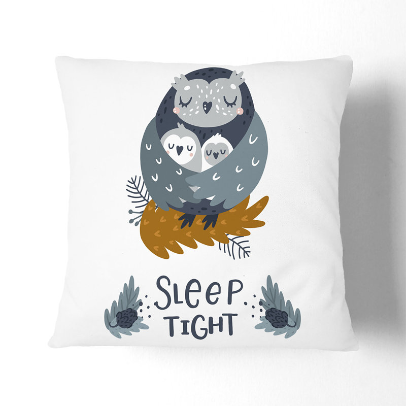 Sleep Tight Owl Scatter Cushion, 55cm H x 55cm W x 20cm D