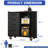 Robust Metal Cabinet For Tools - Garage, Office, Home Use 29.69"W X 16.19"D 34.02"H Black And Gray With Wheels Ample Space Black/Gray