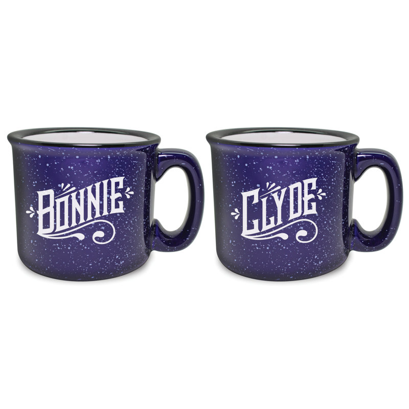 Ensemble de grandes tasses à café 2 pièces bonnie & clyde camp Ashwell