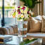 Crystal Silver Glass  Table Vase