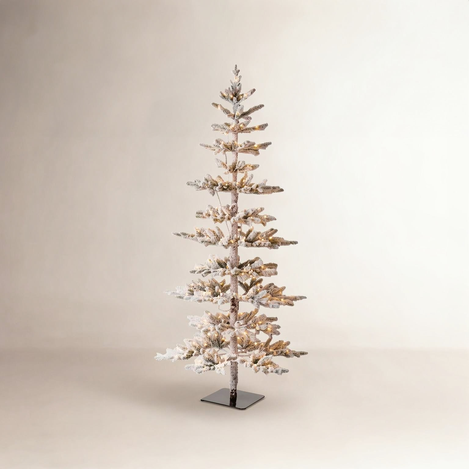Johvan Frosted Pre-Lit Pine Christmas Tree, 7'