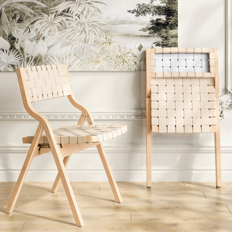 Chaises pliantes polyvalentes pour la cuisine et la salle à manger, de 2 avec sièges bien rembourrés, style tendance, style bohémien fusion méditerranéen, économie d'espace en bois fait, pratique et confortable