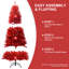 Arbre de Noël rouge - arbre en PVC rouge pur avec pointes, branches articulées pour une installation facile, support en métal stable, décoration audacieuse des Fêtes-117530926