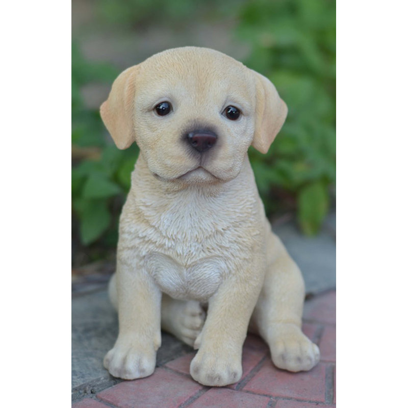 Statue chiot jaune labrador