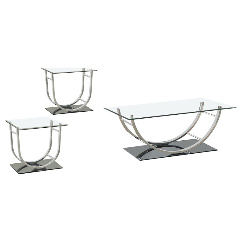 Ensemble de tables basses et de tables de bout Obara, 3 pièces: 2 tables de bout, table basse