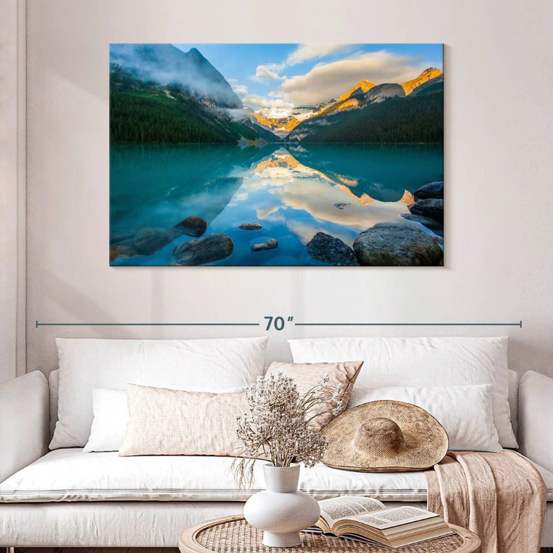 Alvord Lake Louise, reflet du lever du soleil, H 32 po x l 48 po