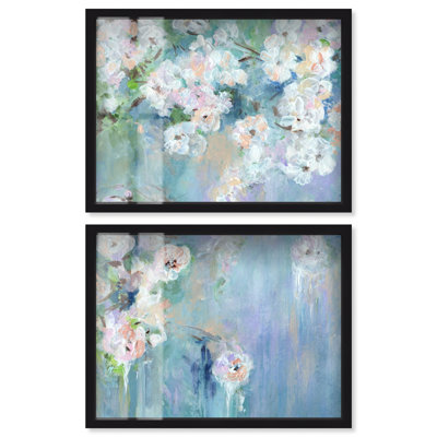 «Brighten My Day I Floral and Botanical Large 2 pièces Shadowbox» par Art Remedy, cadre noir, 40 x 30